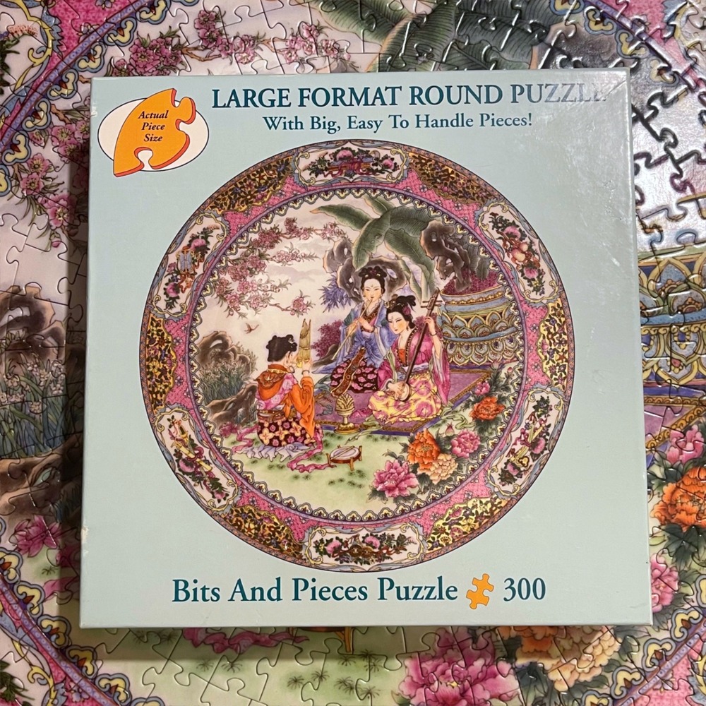Bits and Pieces 300 Piece Large Format Round Puzzle Melodious Garden 20‎ Inch